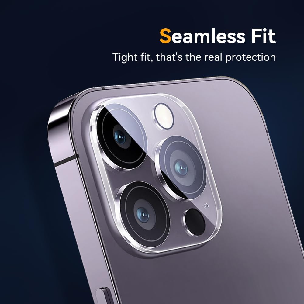 Camera Lens Protector for iPhone 14 Pro 6.1" ＆ iPhone 14 Pro Max 6.7",9H Tempered Glass，Ultra HD, Scratch Resistance Easy to Install，Case Friendly，[Does not Affect Night Shots] 3-Pack