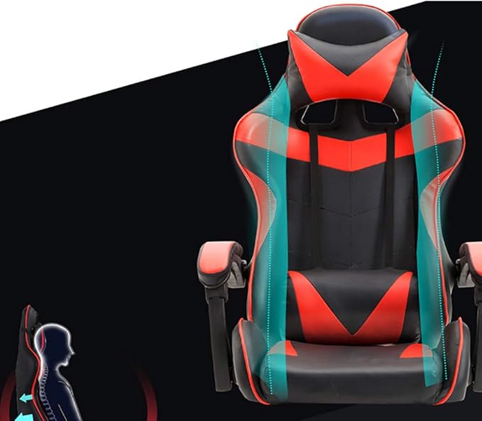 Gaming Chair with Footrest Swivel Chair with Ottoman Headrest and Lumbar Support E-Sports Swivel ChairWhite