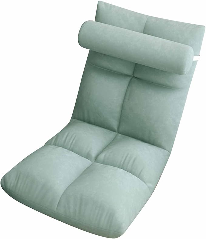 AUNMAS Floor Chair Adjustable Backrest Skin Friendly Flannel Heavy Duty Metal Frame Foldable Sofa Chair for Reading Gaming Working Watching TV and Meditation Suitable for