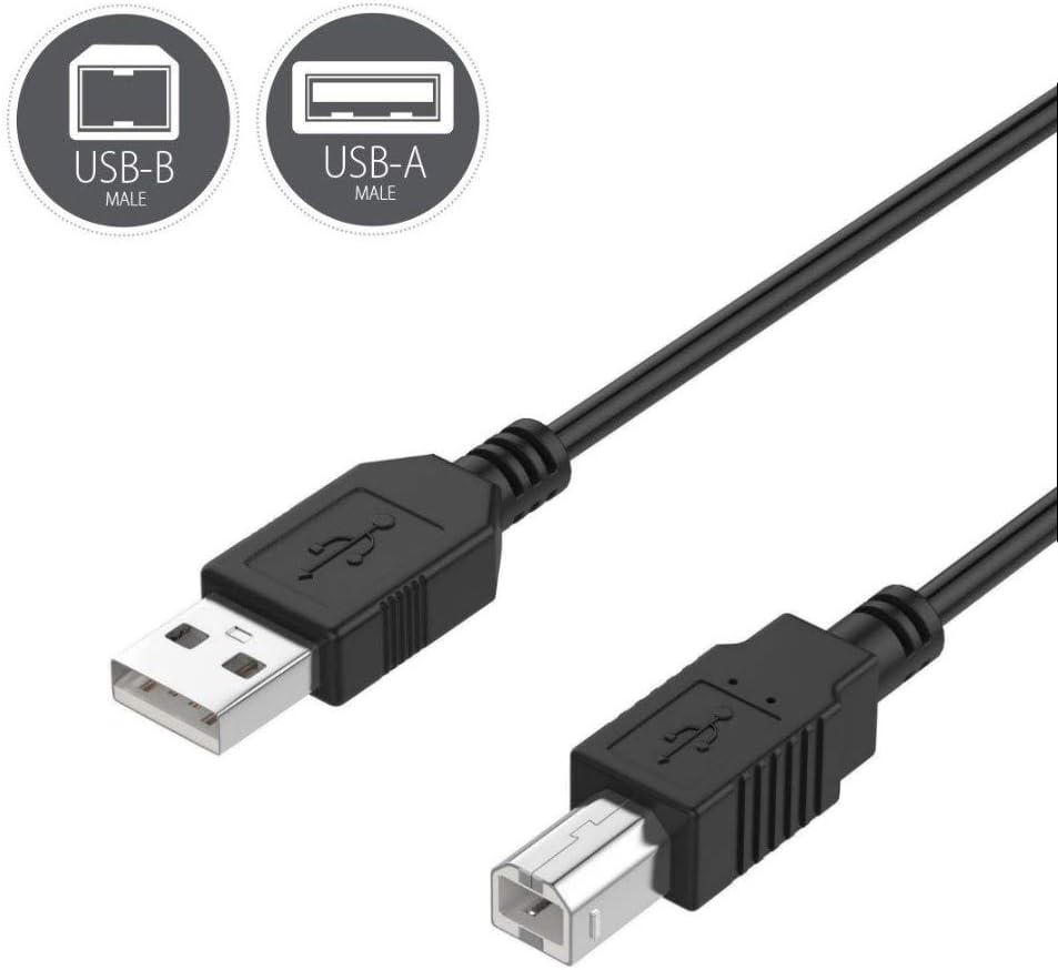 6ft A526 C4280 C5280 Digipartspower USB Cable PC Laptop Data Sync Transfer Cord for HP Photosmart All-in-One Printer