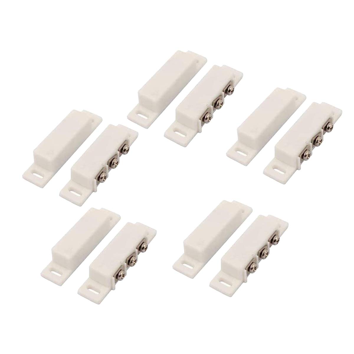 LYLGO 5 Count White Magnetic Door Switch, NO/NC, Wired, Screw-In, Remote Control, Ideal for Home & Company Windows/Doors, Alarm System Compatible