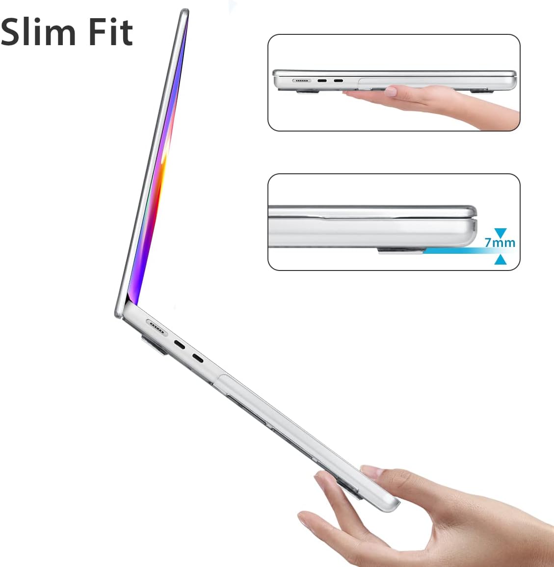 Compatible with 2025 2024-2022 MacBook Air 13.6 inch Case Model A3240 M4 A3113 M3 A2681 M2 with Touch ID, Plastic Hard Shell Case&Keyboard Cover&Screen Protector&Webcam Cover, Blue Graffiti