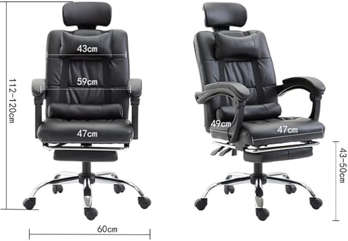 Office Chair Gaming Chair Computer Chair Home Office Reclining Lounge Chair Lift Rotary Chair Footstool Executive Chair Lunch Lounge Chair (Color : A Size : Light Grey)