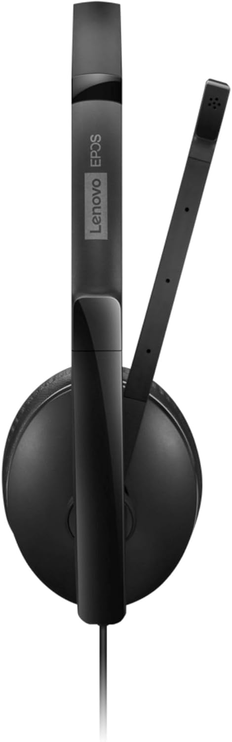Lenovo Wired ANC Headset, USB-C and USB-A connectivity, Zoom Certified, Active Noise Cancellation, Hearing Protection, 145g Lightweight Comfortable Design, Replaceable Earcups, Business Headset