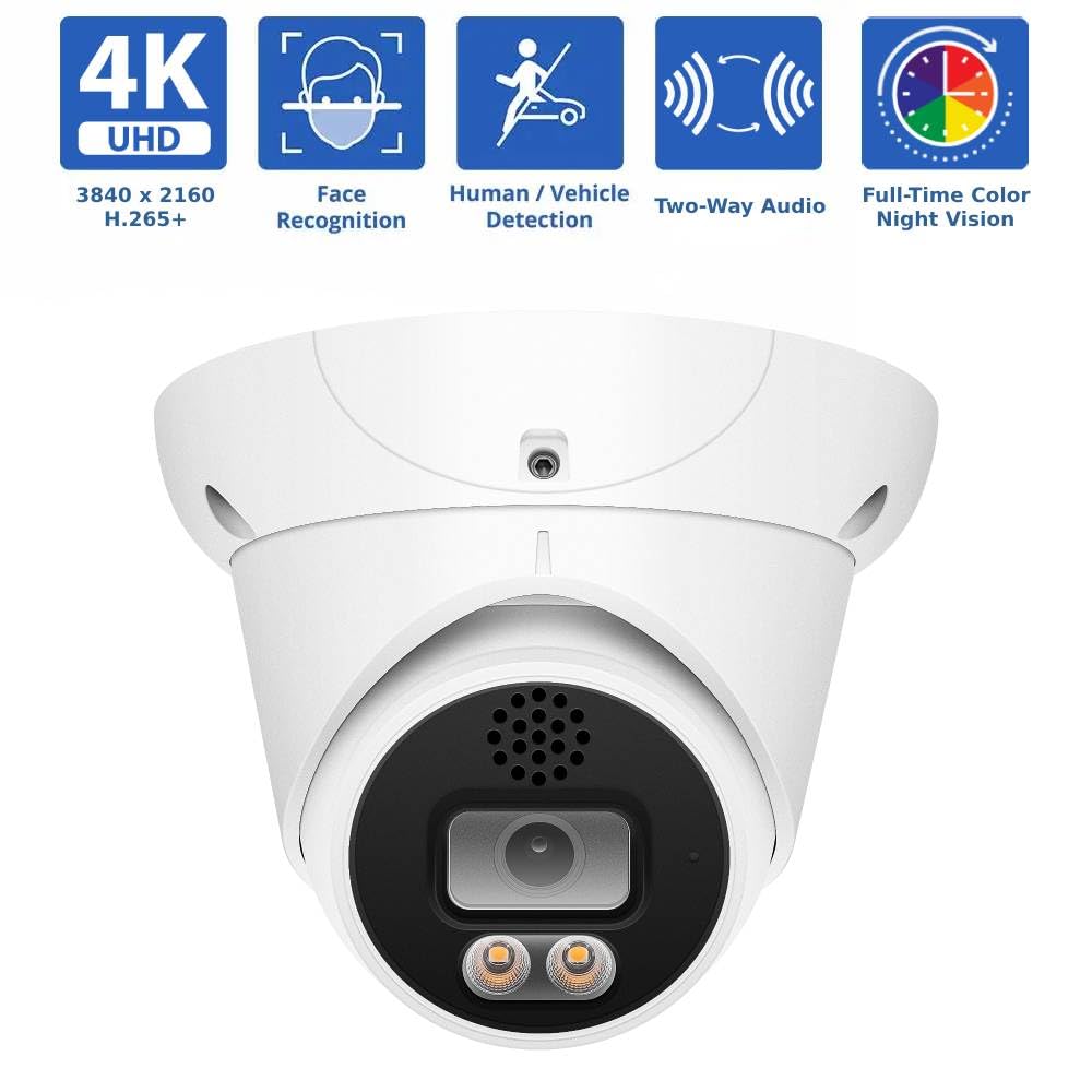GW Security 16 Channel 8MP Fulltime Color Night Vision 4K NVR Security Camera System with 12 UltraHD 4K Two-Way Audio Outdoor/Indoor Smart AI Face
