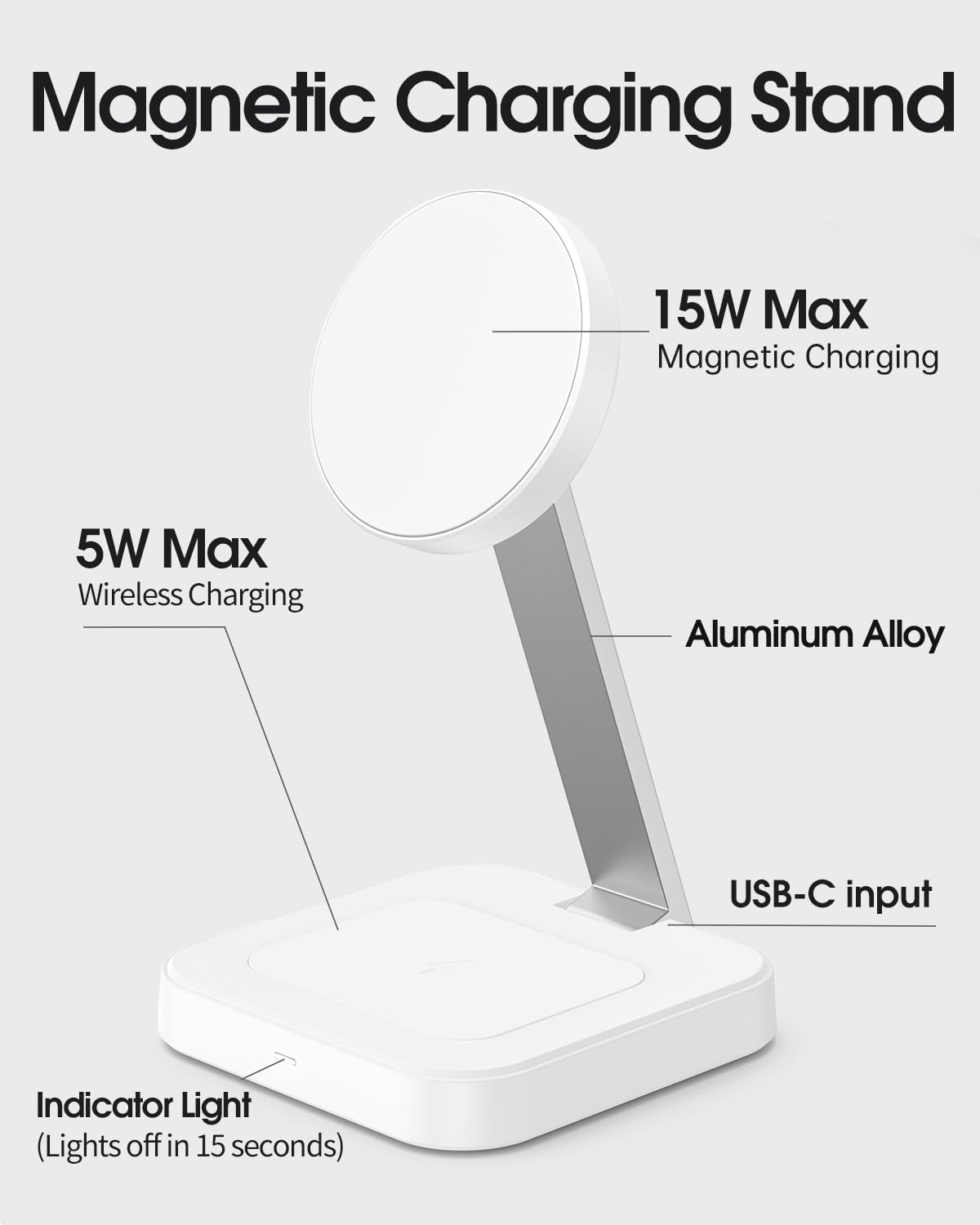 Wireless Charging Station for Magsafe Charger,Portable Wireless Charger for iPhone 16 15 14 13 12 Pro Max/AirPods Pro 4 3 2,Faster Magnetic Charger Stand,Foldable Travel Phone Holder Adjustable Angle