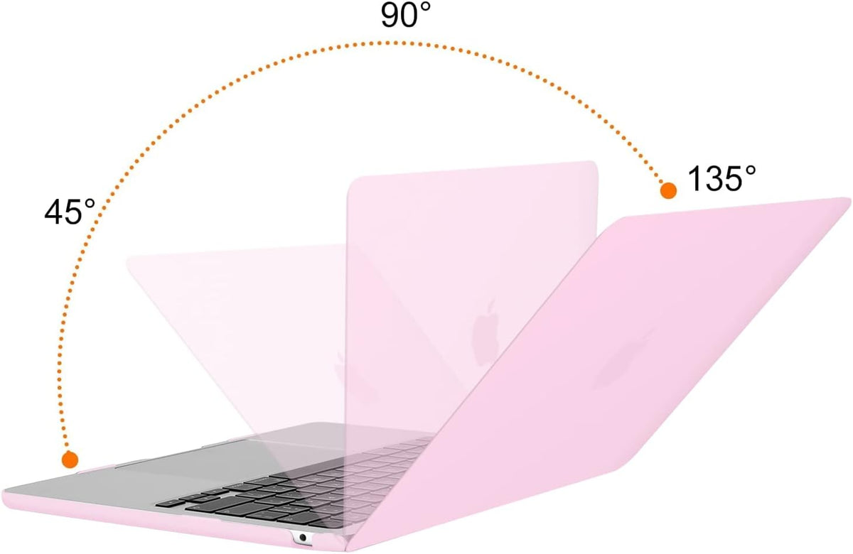 MOSISO Compatible with MacBook Air 13 inch Case 2025 2024 2023 2022 M4 A3240 M3 A3113 M2 A2681, Plastic Hard Shell&Keyboard Cover&Screen Film&Type C for MacBook Air 13.6 inch Case, Dusty Pink