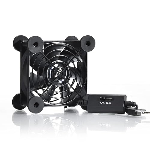 SCCCF Quiet 80mm USB Fan, 5V USB Portable Cooling Fan for Flat Panel Xbox DVR PlayStation Router TV Receiver Computer Cabinet Cooler