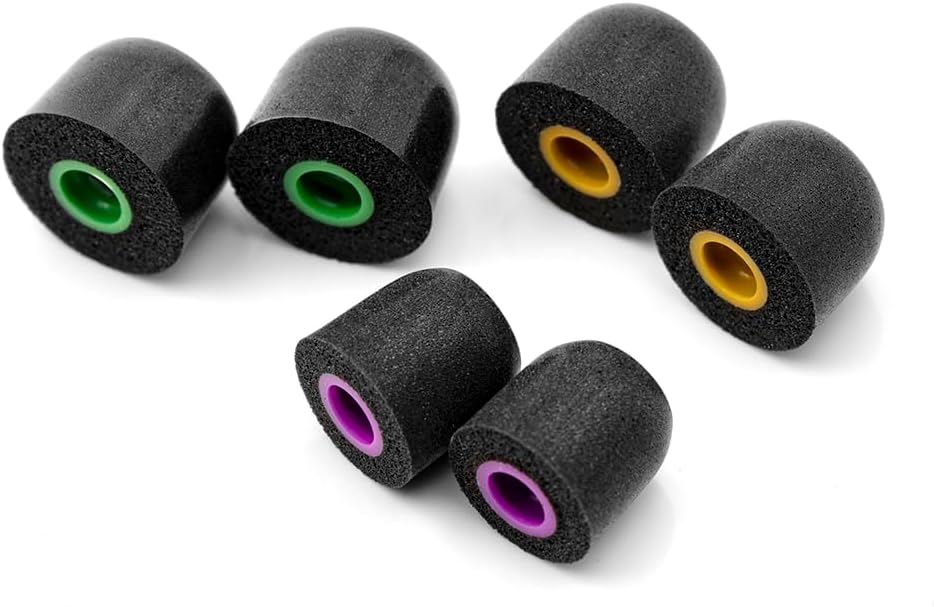 Linsoul Tripowin TP45 Spiral Groove Memory Foam Eartips, 2 Pairs in Ear Monitor Ear Plugs Suitable for 4.5mm-6.5mm Earphone Nozzle (S)