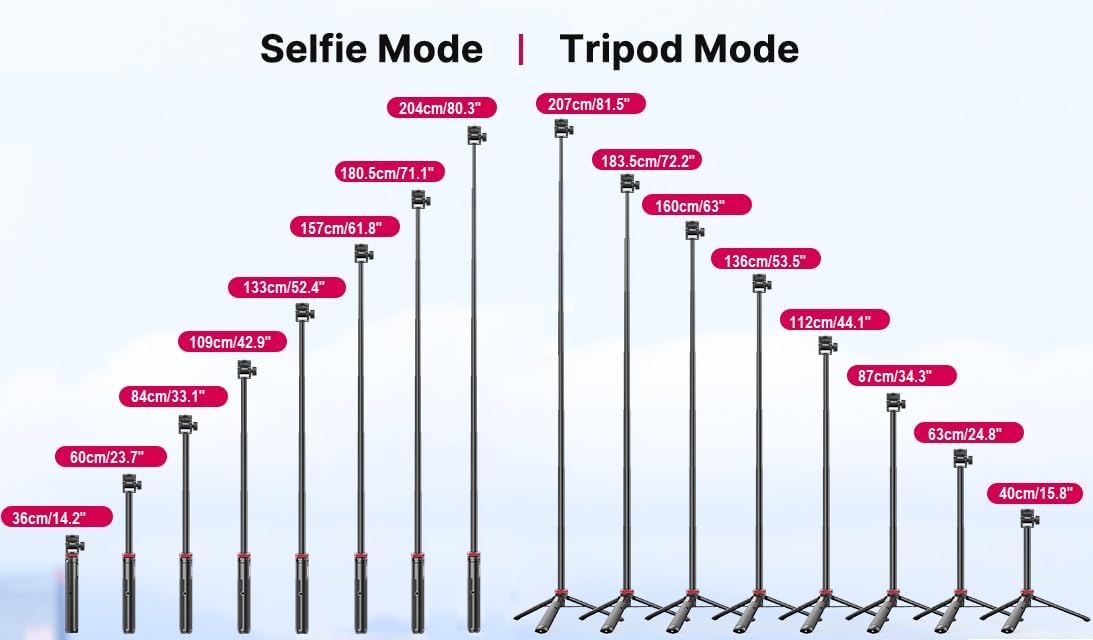 AceTaken 81'' Link-2-Pro Insta360 2 2c 2,Link 2c X5 X4 X3,Go 3S 2 2 Webcam Floor Tripod-Stand,Selfie Stick Holder