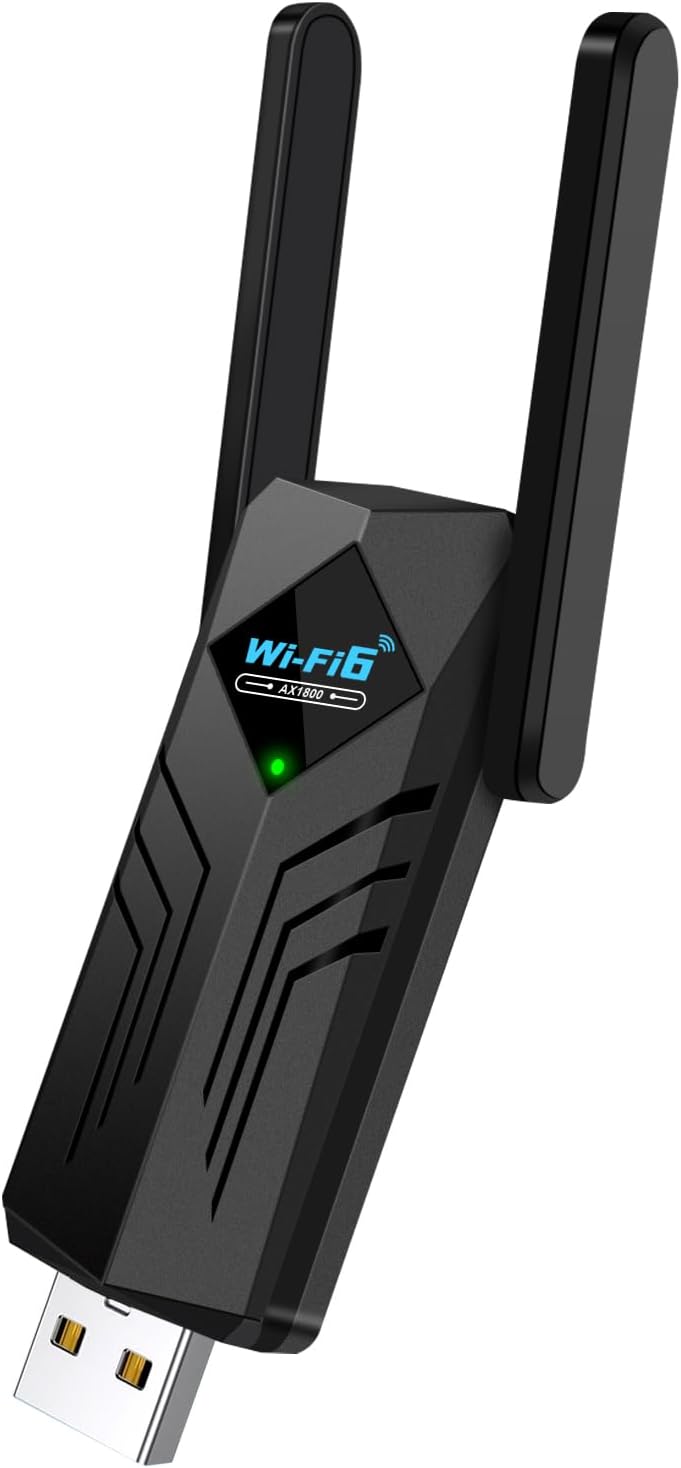 HOUSOLY 6 3dBi 5GHz/2.4GHz 11/10/7 USB WiFi Adapter with Bluetooth Dual Antennas Dual Band Wireless Network Adapter