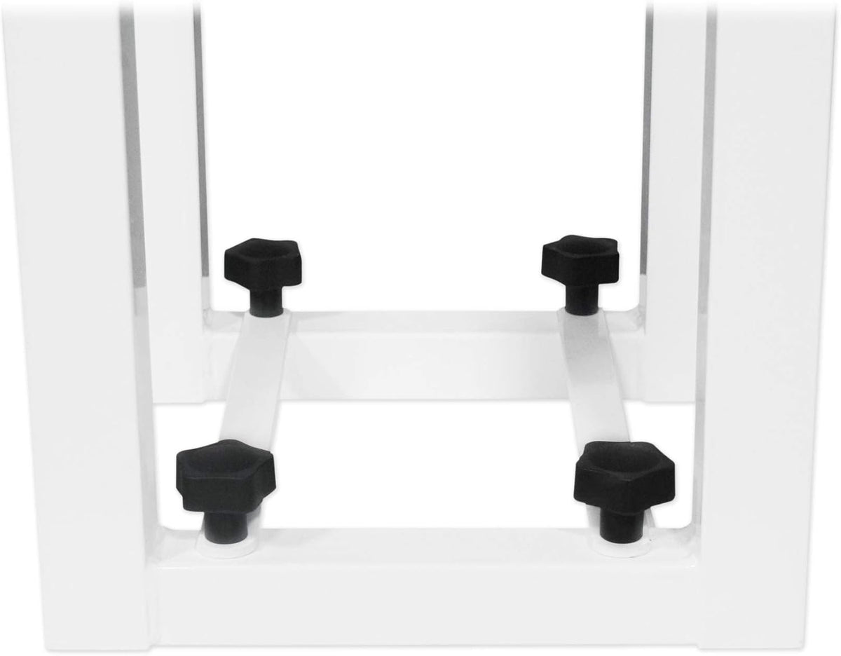Rockville RTP82W 8 ft Adjustable Totem Light Stand, White & Black Scrims, Carry Bags, 35mm Speaker Adapter, Steel, Portable for DJs & Event Lighting