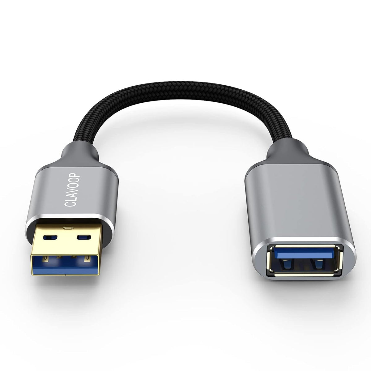 6 inch, 3.0 Headset, Short USB Extension Cable USB A Extender Male to Female Cord Braided Compatible with Flash Drive