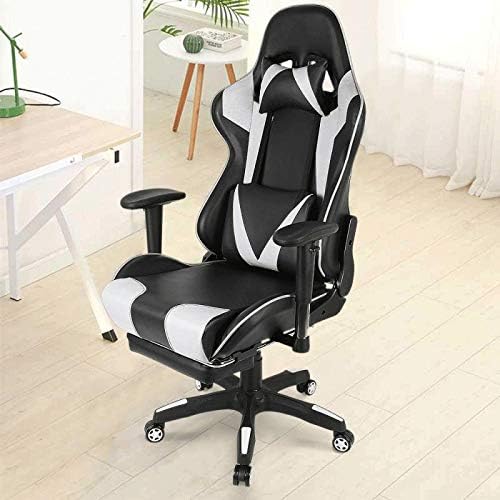 Office Chair Gaming Chair Computer Chair Gaming Chair Safe Durable Office Chair Ergonomic Leather Comfortable Chair for Game Computer Chairs (Color : White-Style)