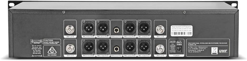 WENWEN Wireless Microphone System UHF 8 Channel 8 Lavalier Bodypacks 8 Lapel Mic 8 Headsets for Karaoke System Church Speaking Conference Wedding Party 3 Year Warranty