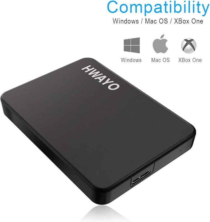 320GB Portable External Hard Drive Ultra Slim 2.5'' USB 3.0 HDD Storage for PC Desktop Laptop MacBook Chromebook Xbox One