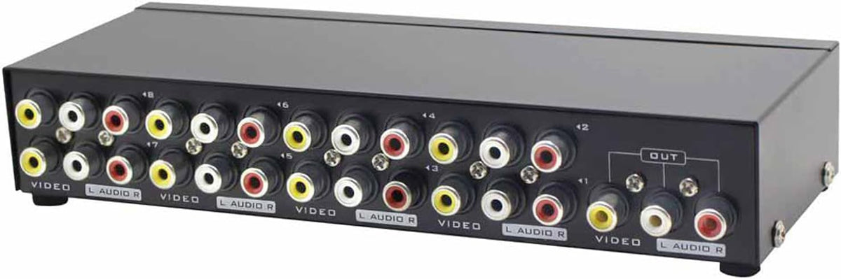 8-Way 8 1 Panlong AV Switch RCA Switcher in Out Composite Video L/R Audio Selector Box for DVD STB Game Consoles