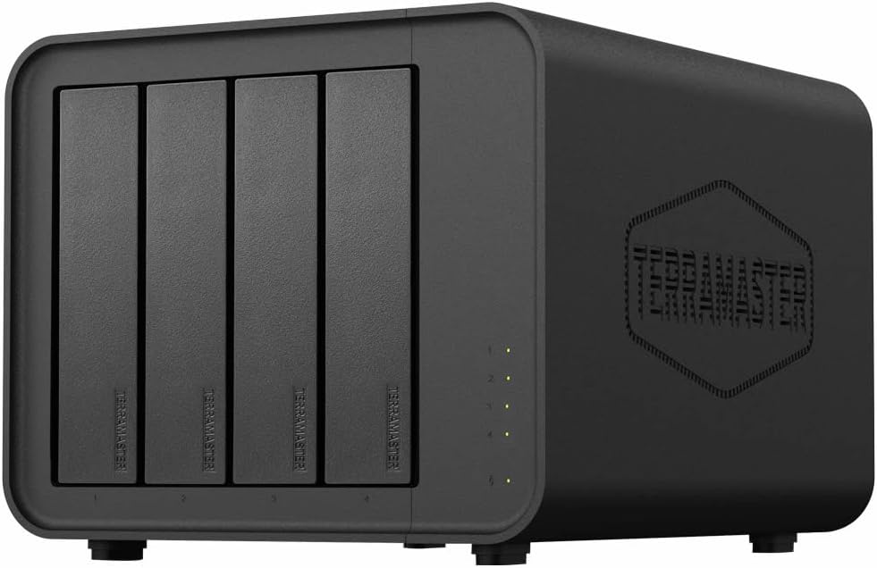 TERRAMASTER F4-424 Pro NAS Storage - 4Bay Core i3-N305 8-Core 8-Thread CPU, 32GB DDR5 RAM, 2.5GbE Port x 2, Network Attached Storage Peak Performance for Business (Diskless) Black