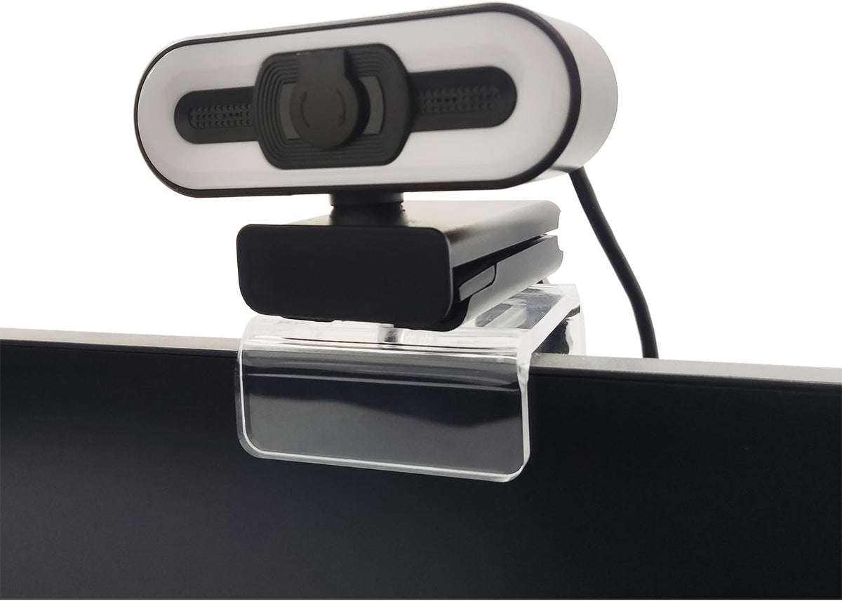 HTLAKIKJ 1/4'' Webcam Mount for Monitor, Compatible with Logitech and other Webcams with Thread, Acrylic Clear Mount on