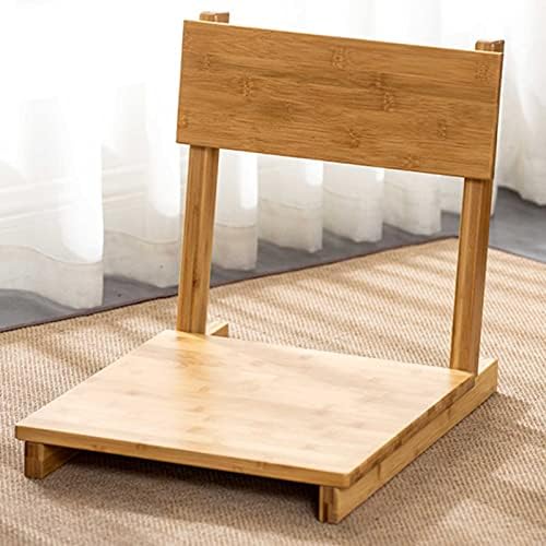BTZHY Floor Chair Wooden Floor Chair Portable Footless Japanese Style Chair with Backrest Tatami Chair Home Bay Window Lazy Back Chair Outdoor Indoor Backrest Chair