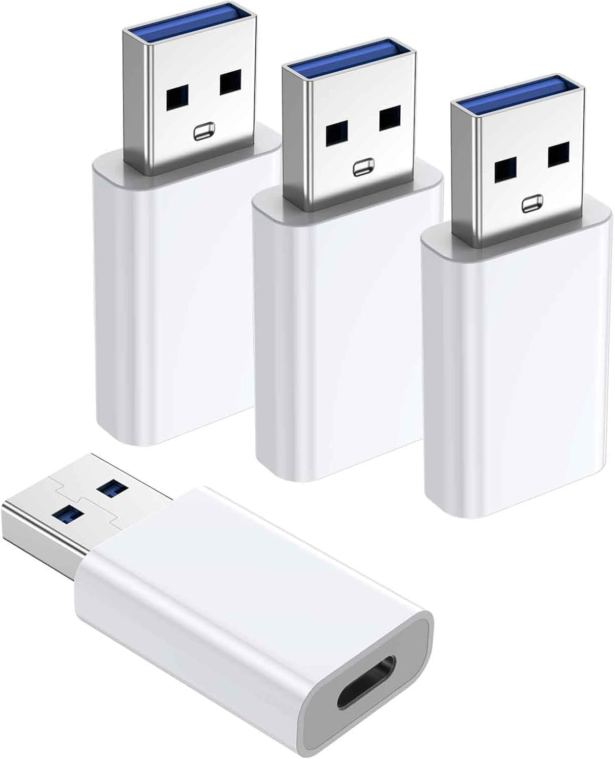 OTG Adapter【4-Pack】 USB-C Female to USB-A Male Adapter USB to USB C Adapter,Compatible with iPhone 16 15 14 13 12, Car, Apple MagSafe Watch Mini Wall Plug,iPad,Galaxy,Pixel 7 6 5,CarPlay etc