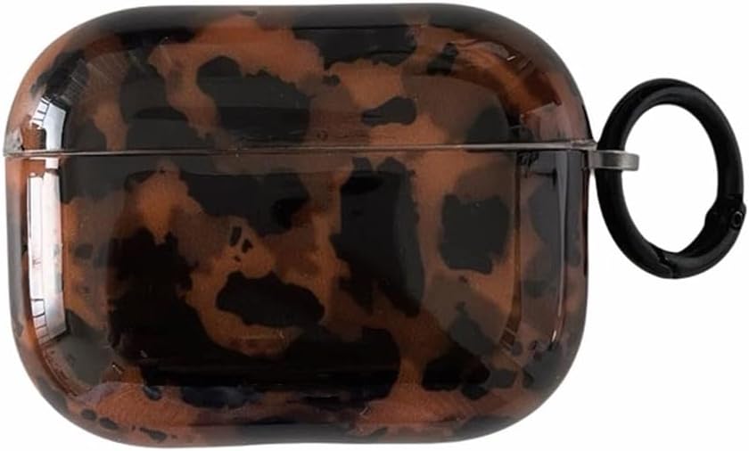 aaknhen 3rd Generation(2025) 3,Tortoise) Leopard Cheetah Print Case for AirPods Pro with Keychain Tortoiseshell Animal