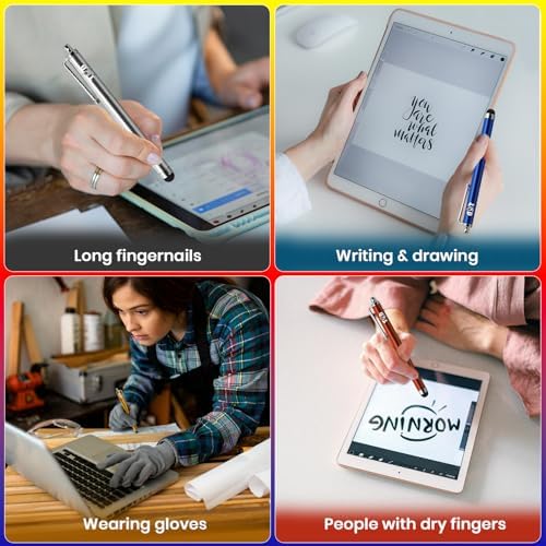 TCD 100 Pack Capacitive Universal Stylus Pens – Premium Colorful Long Metal Smart Pen for iPad, iPhone, Android, Samsung Tablet & All Touchscreen Devices