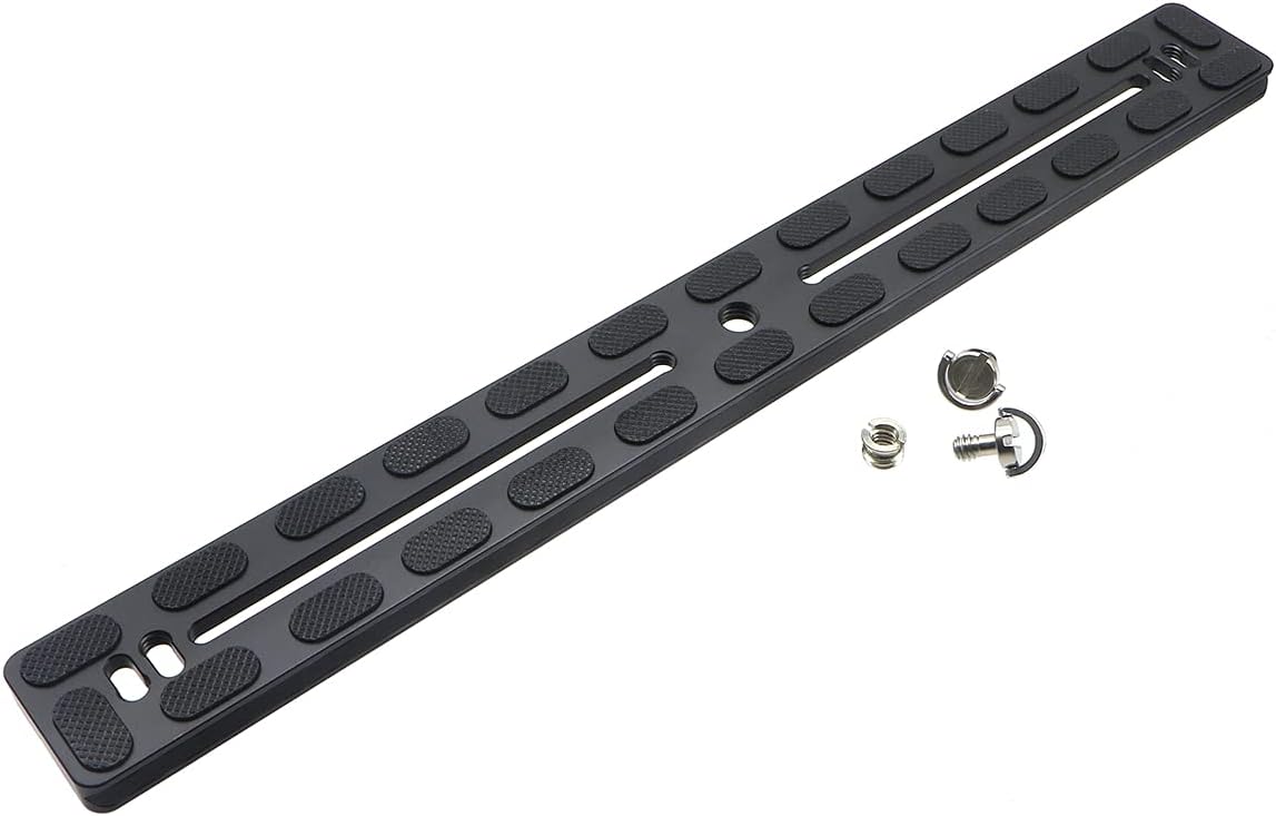 PU-350 350mm Universal Long Quick Release Plate Dual Dovetail Slide Rail with D-Ring Screw for Ball Head Tripod Mount DSLR Camera Arca Swiss Compatible
