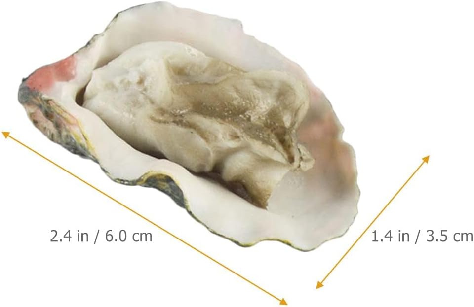 8Pcs 2.4x1.4x0.98in LOGOFUN Artificial Oysters Model Fake Shellfish Seafood Photography Prop Simulation Oysters Prop