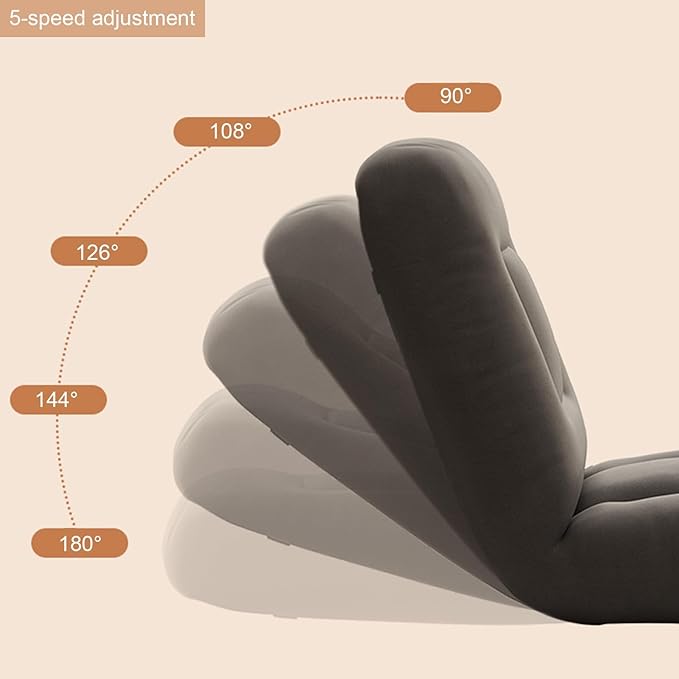 Folding Floor Gaming Chair Adjustable Memory Sponge Floor Chair with Back Support Lazy Sofa for Reading Game No Assembly Required(Light Gray)