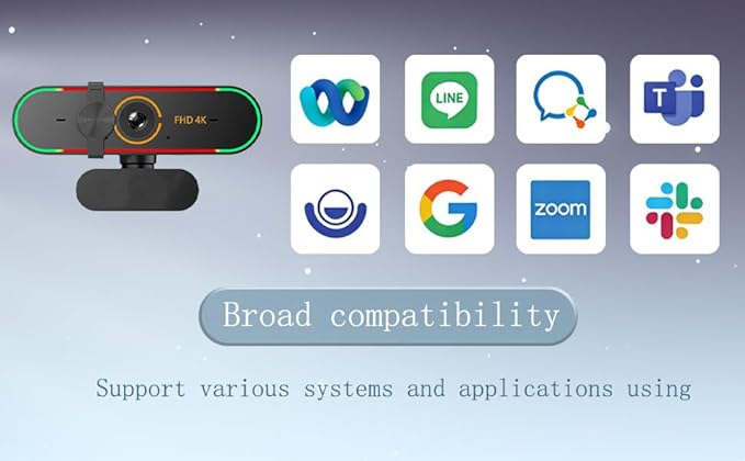 4K Webcam for hp pcwith Microphone&amp Privacy Cover &amp Plug&ampPlayWorks Zoom/Teams/Skype/Google Meet