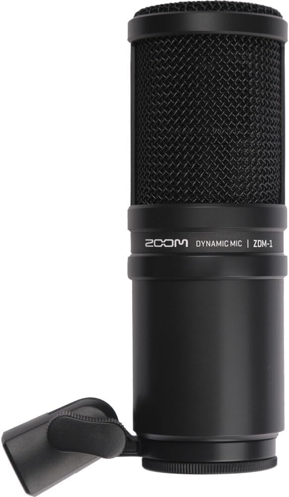 Zoom 2X ZDM-1 Dynamic Podcasting Microphone + 2X Tripod Boom Microphone Adjustable Floor Stand - Black + 2X XLR to XLR 3M Interconnect Cable + Goby Labs Sanitizer Spray for Microphones + More
