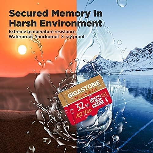 Gigastone 5-Years 32GB 2-Pack, 4K 95/35MB/s U3 A2 V30 Data Recovery Micro SD Card Camera Pro, Compatible with GoPro