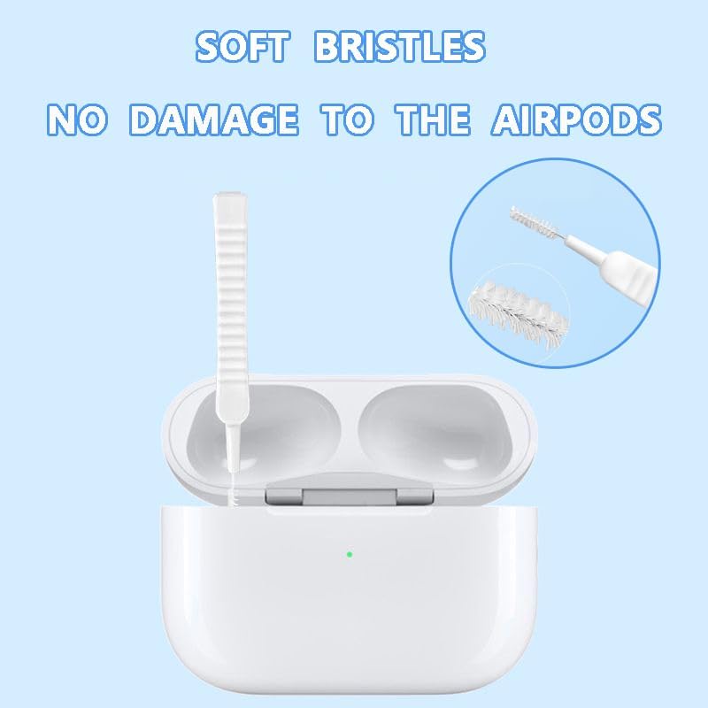[10 Pieces] Loirtlluy Airpods Mini Cleaning Brush Kit, Anti-Clogging Nylon Cleaner for Airpods 1/2/3/Pro,