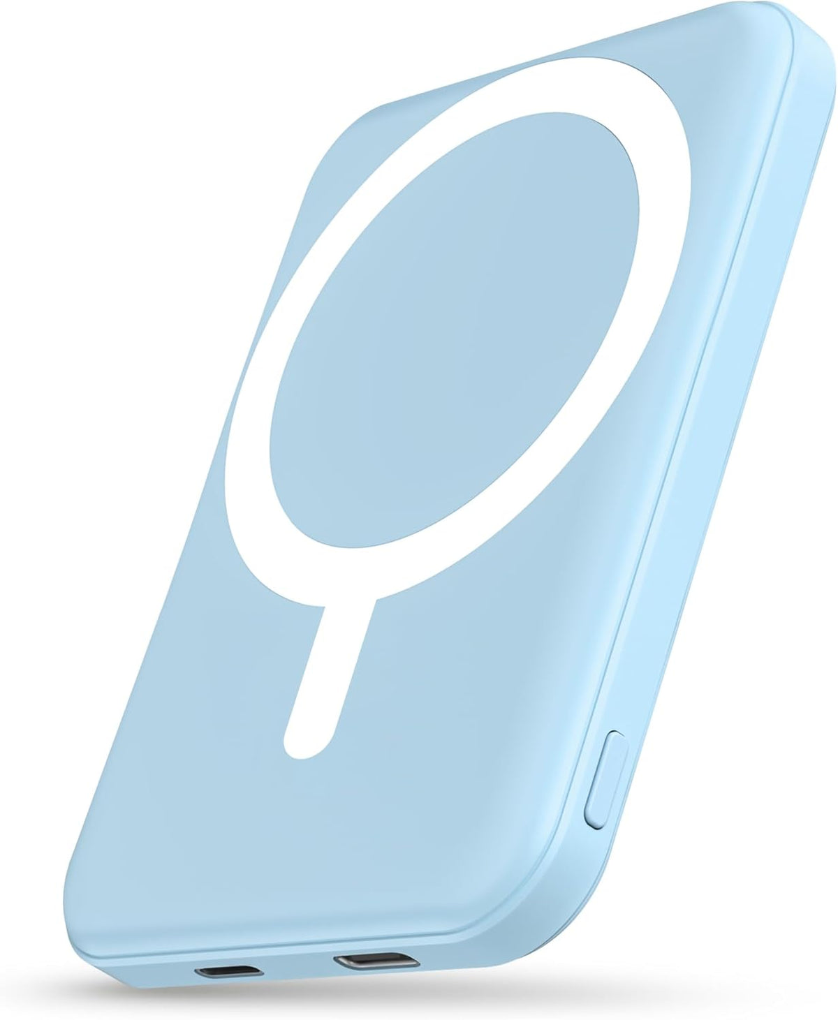 podoru for Magsafe Battery Pack, 5000mAh Magnetic Power Bank with Type-C Cable 20W PD Fast Charging Lighting Input Wireless Portable Charger for iPhone 16/15/14/13/12/ All Series-Sierra Blue