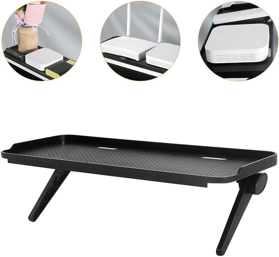 Homoyoyo Router Rack Corner, TV Top Shelf Mount Monitor Shelf, Cable Box Tv Top Ra for Cellphone Stand, Game Console