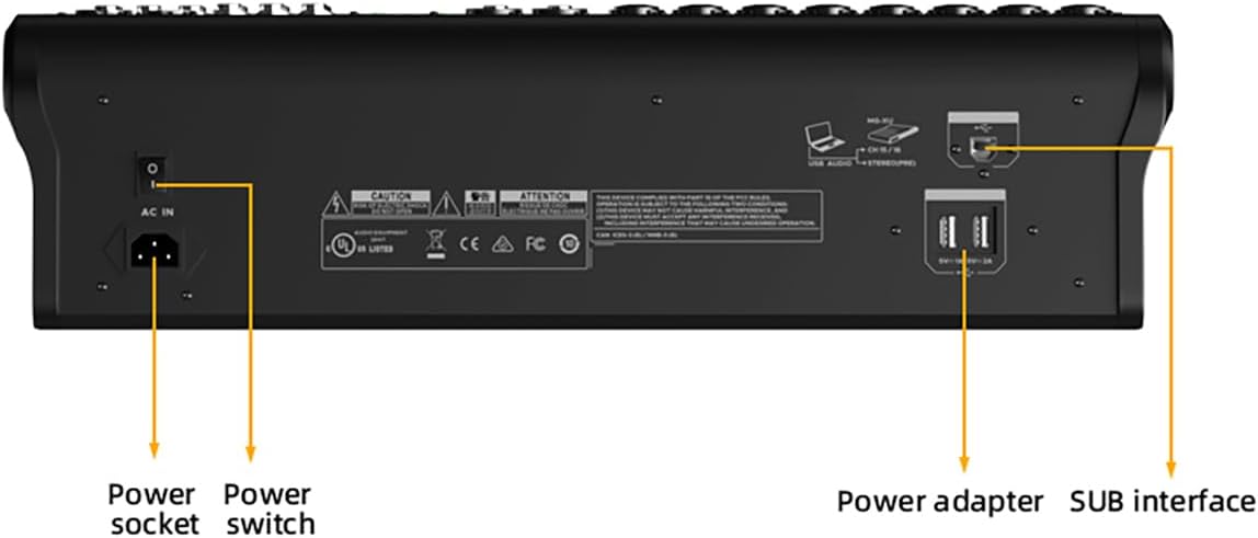 Audio Mixer Bluetooth G-MARK Professional Mixer Usb Interface Sound Board Console System 16 Channel Digital MP3 Computer Input 48V Phantom Power Stereo DJ 24-Bit SPX Effects Mixing Console