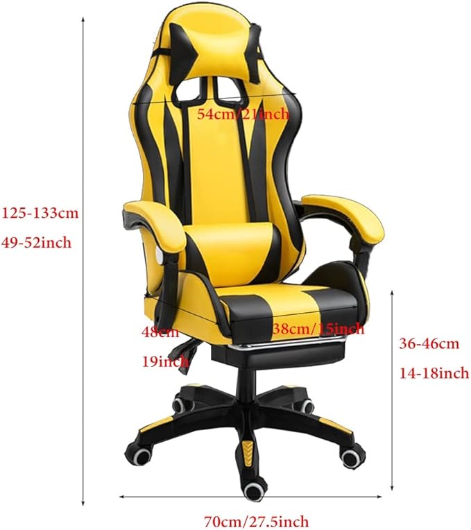 GIZNXBA Gaming Chair with Footrest Ergonomic Computer Chair Gaming Lumbar Support Backrest and Seat Height Adjustable Swivel Recliner Racing Office Chair Video Game Chair (Color : /Pink)