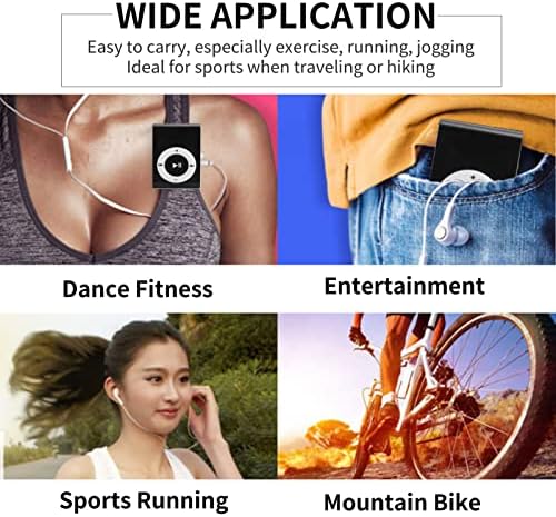 Acogedor Mp3 Mini?MP3 Player, Portable Digital Music Media Player Back?Clip Player with Earphone and USB Cable(Black)