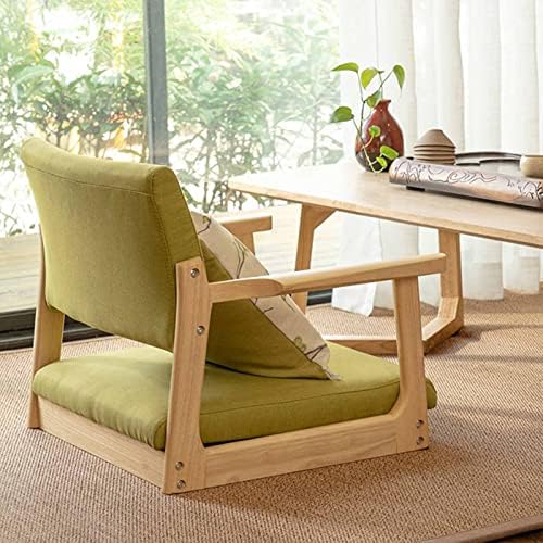 BTZHY Floor Chair Solid Wood Legless Chair with armrests and backrest Floor Chair Comfortable upholstered Chair with Low seat for Bay Windows Office Home