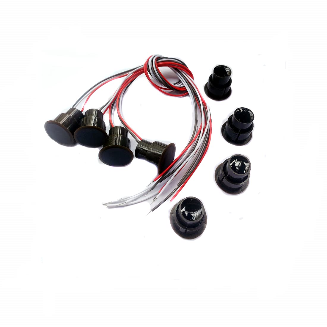 RC-36 NC+NO Recessed Wired Security Window Door Contact Sensor Alarm Magnetic Reed Switch Brown - (4 Sets)
