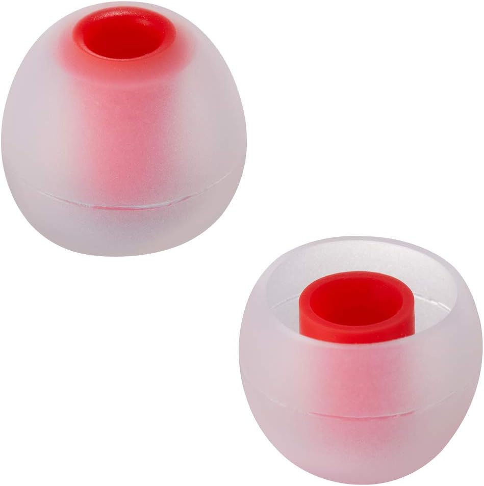 Earbud Tips Soft Silicone Earbuds Replacement Tips Fit for in-Ear Headphones(Inner Hole from 3.8mm - 4.2mm Earphones) 9 Pairs S/M/L,Transparent Red