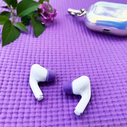 Comply Memory Foam Replacement Earbud Tips for Apple AirPods Pro 1 & 2 | Ultimate Comfort, Secure Fit, Superior Noise Isolation | Anti Slip, Prevent from Falling Out | Purple (S/M/L) (3 Pairs)