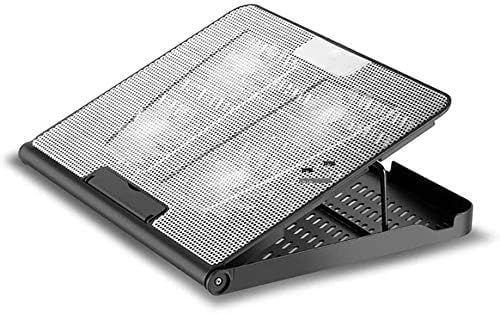 Laptop Cooling Pad Gaming 6Fans 15.6inch Laptop Cooler Stand Fan Adjustable Foldable Long Stand