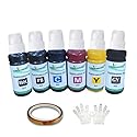 Vivid Colors 6 Pack (100ml/per Bottle) T552 552 Dye Sublimation Ink w Special Refill Bottle for ET-8500 ET-8550 Heat Transfer on DIY Mugs Plates