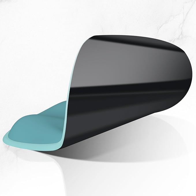 ITNRSIIET Ergonomic Mouse Pad with Wider Memory Foam Wrist Rest +17%, Curved Cushion Reduces Pressure 20%, Pain Relief, Non-Slip, Smooth, Cute Color Desk Accessory, 9.85 x 9 inch, Light Green Gradient
