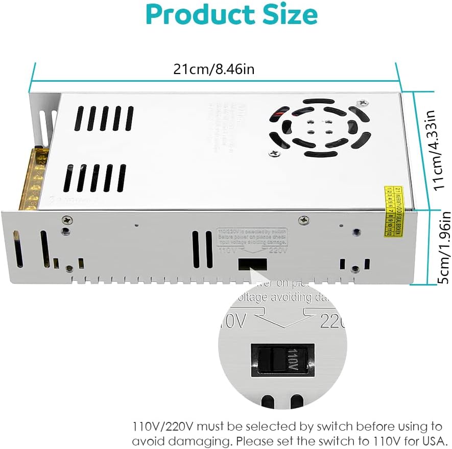 Aclorol 5V 70A 350W 110V 220V 5V 70amp 5V WS2812B WS2813 Power Supply / AC to DC Universal Transformer Switching Driver