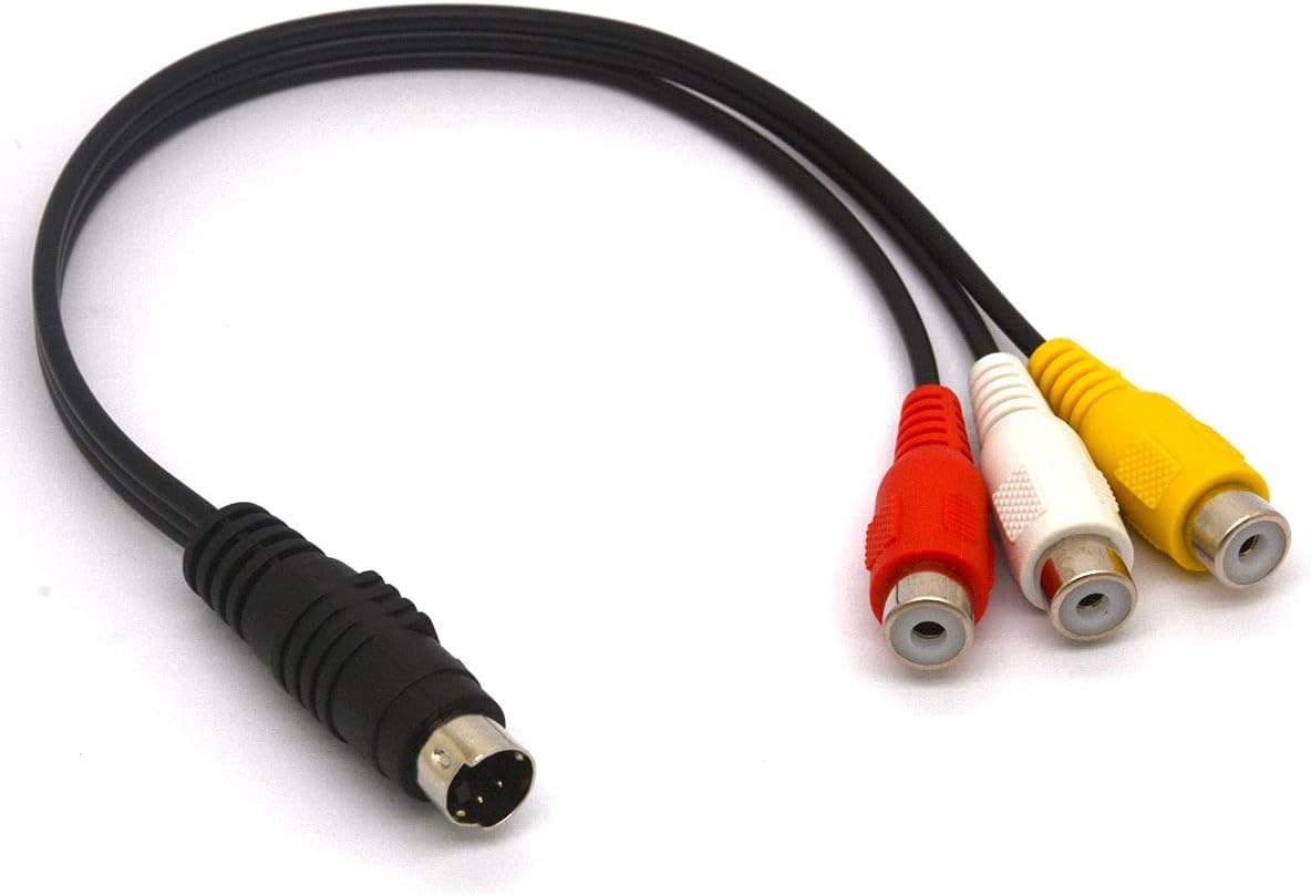 GLHONG 4 3 Pin S-Video to RCA Female TV Adapter Cable Conversion Cord for TV PC Computer Video AV Projector