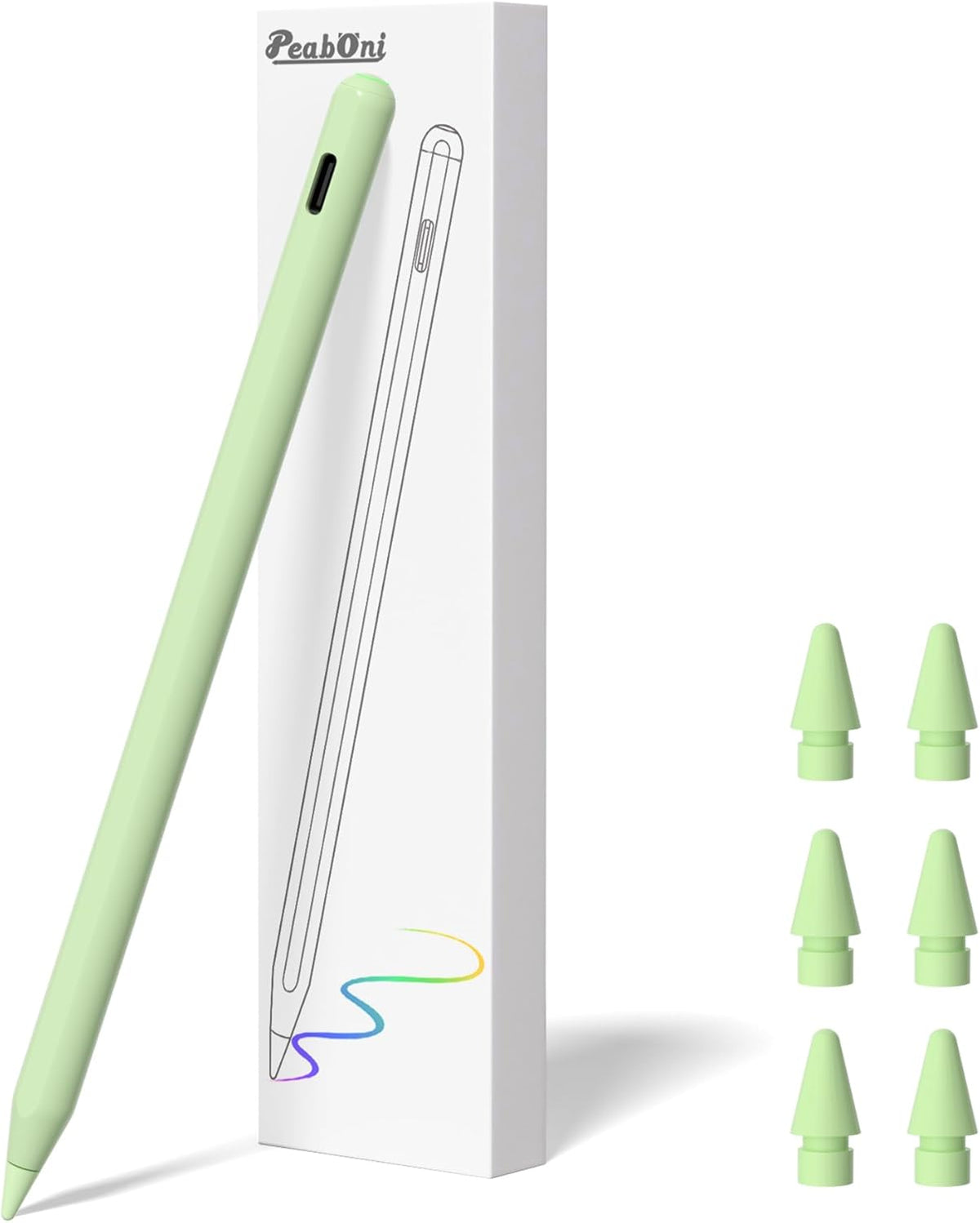 Pencil 2nd Generation for iPad 2018-2024 with Magnetic Wireless Charging Compatible with Apple iPad Pro 13”(M4)/12.9”/11”,iPad Air 6(M2)/5/4/3,iPad mini 7(A17 Pro)/6/5,iPad10/9/8/7/6 Green