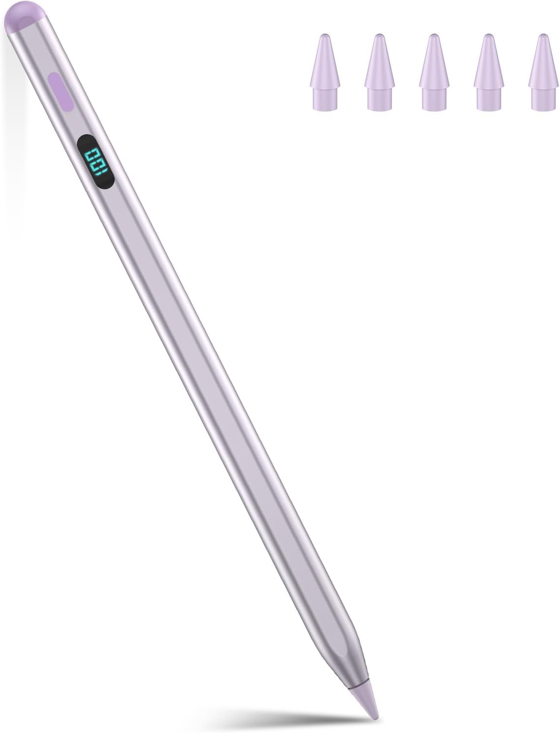 iPad Pencil with Magnetic&5 Extra Tips,USB-C Faster Charge,Stylus Pen Compatible with iPad 6-11th/A16,Air M3/M2/3-5th,Pro M4/11/12.9/13inch,Mini 5th-7th/A17Pro (Purple)